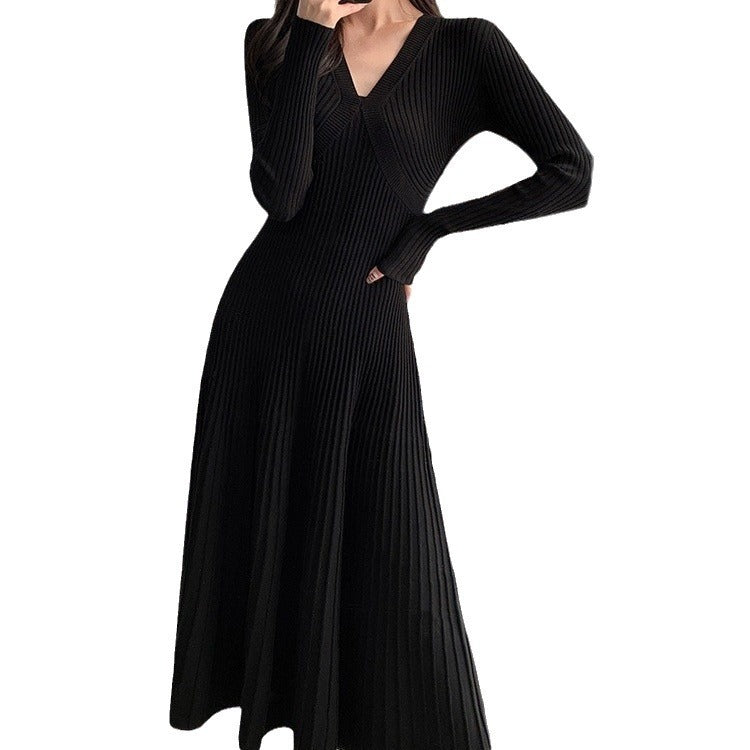 Retro Hong Kong Style Meiko Atmospheric Knitted Dress