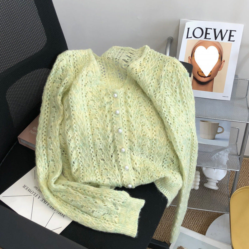 Fashionable Soft Glutinous Mohair Knitted Sweater