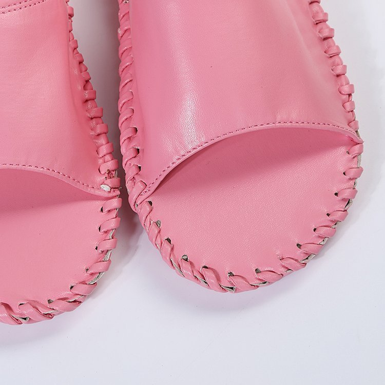 Cozy Pop Slides – Vibrant, Comfy & Ready to Lounge Women's Fashion Flat Hand-sewn Bottom Slippers