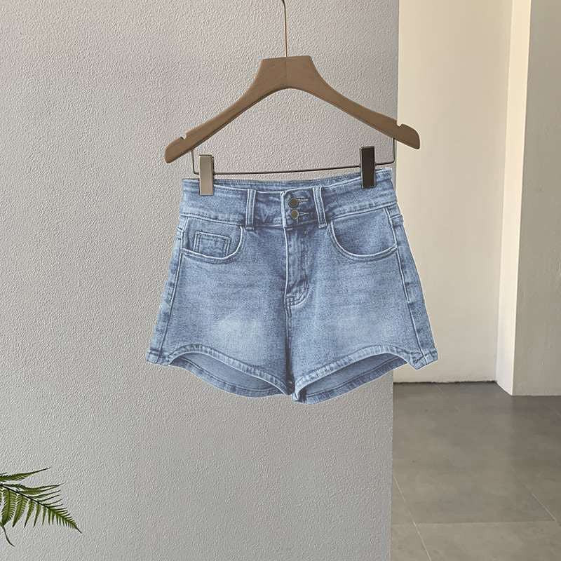 Thin Stretch High Waist Denim Shorts For Women's