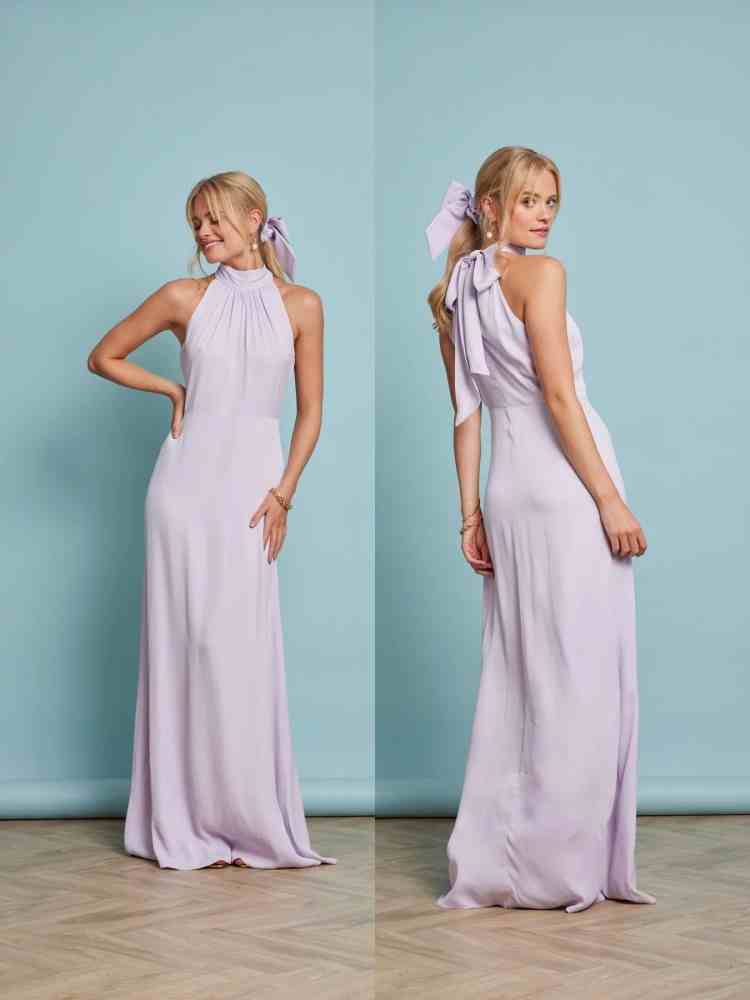 Elegant Bridesmaid Maxi Dresses with Various Necklines Fashion Plus Size Satin Bridesmaid Dress