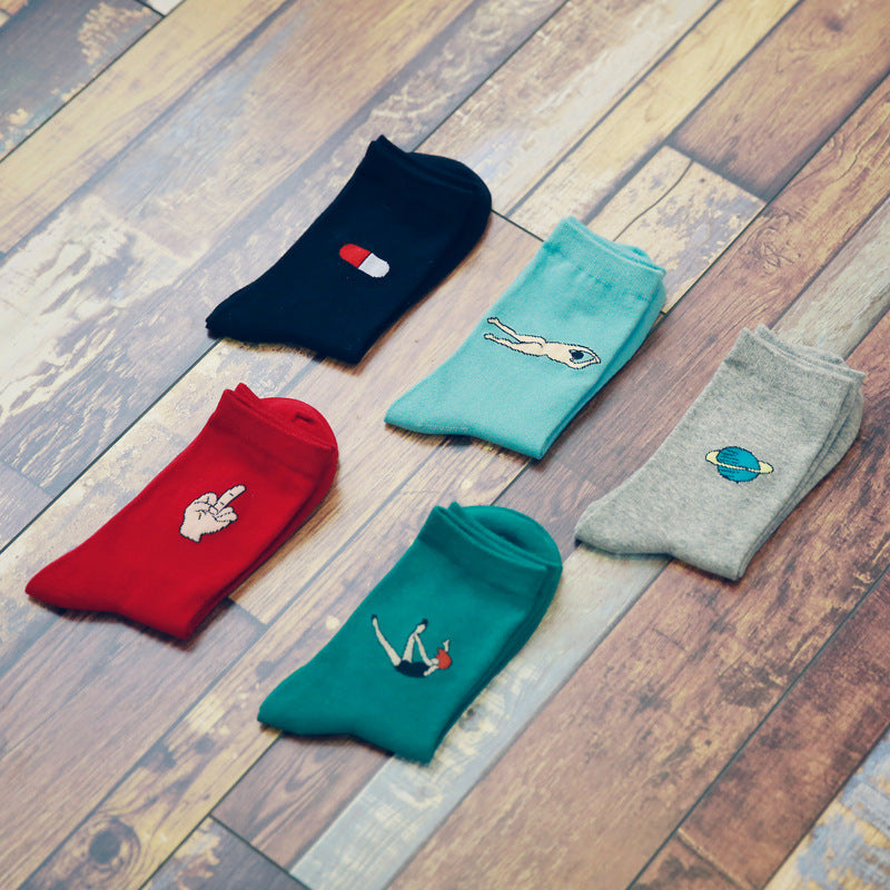 Cartoon Fashion Candy Color Socks For Women's