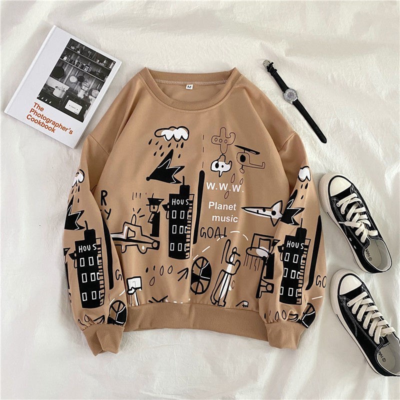 Korean Style Loose Top For Casual Sports Students