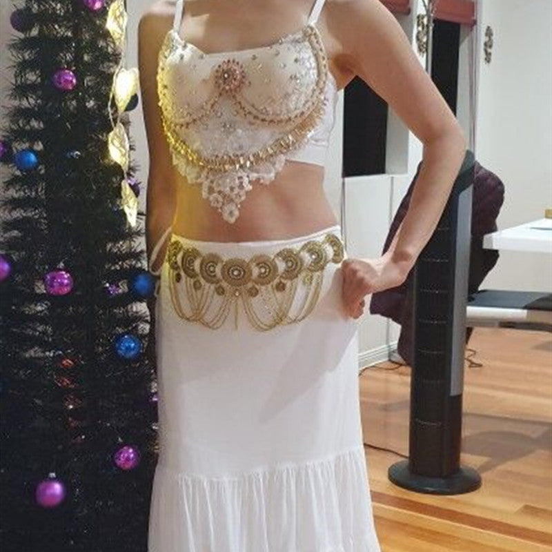 Bohemian Ornate Chain Belts Tribal Disc Waist Chains Ethnic Dangle Hip Belts Statement Festival Body Chains Coin Tassel Waist Chain