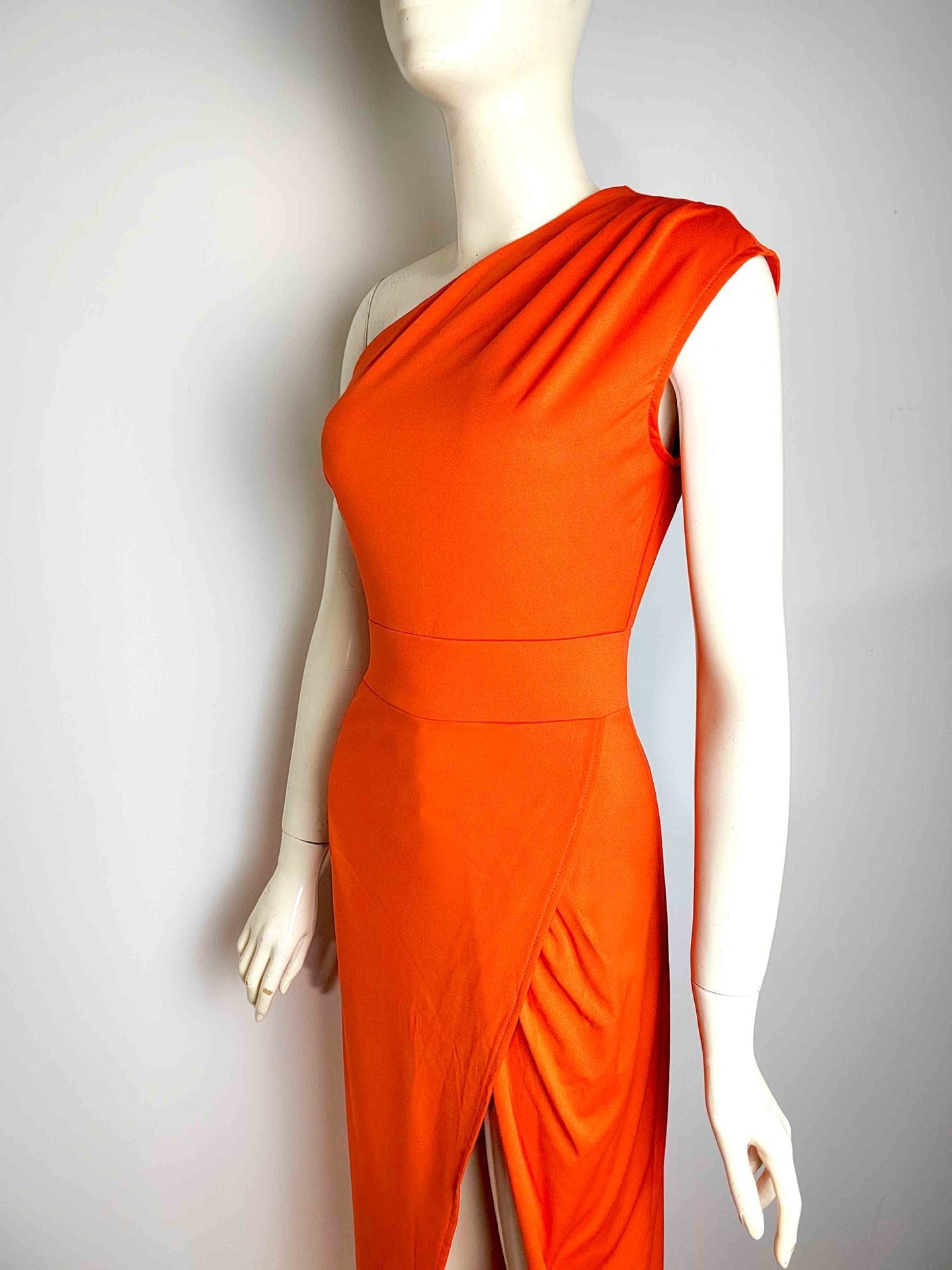 One-shoulder High Waist Front Slit Temperament Dress For Women's