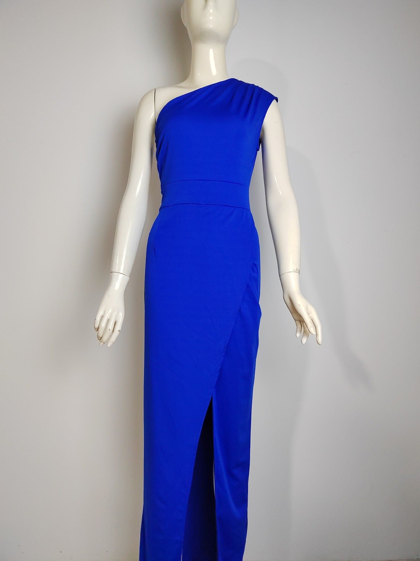 One-shoulder High Waist Front Slit Temperament Dress For Women's