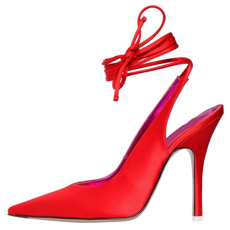 Colorful Satin high-heeled sandals