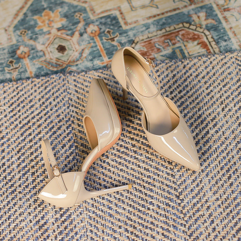 Pointed-toe Waterproof Platform Hollow 10 5cm Women's High Heels