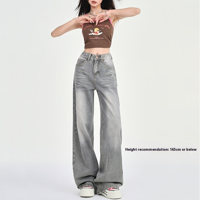 Sculpt & Style – High-Rise Shaping Wide-Leg Jeans Autumn Retro Loose Low Waist Straight Jeans For Women