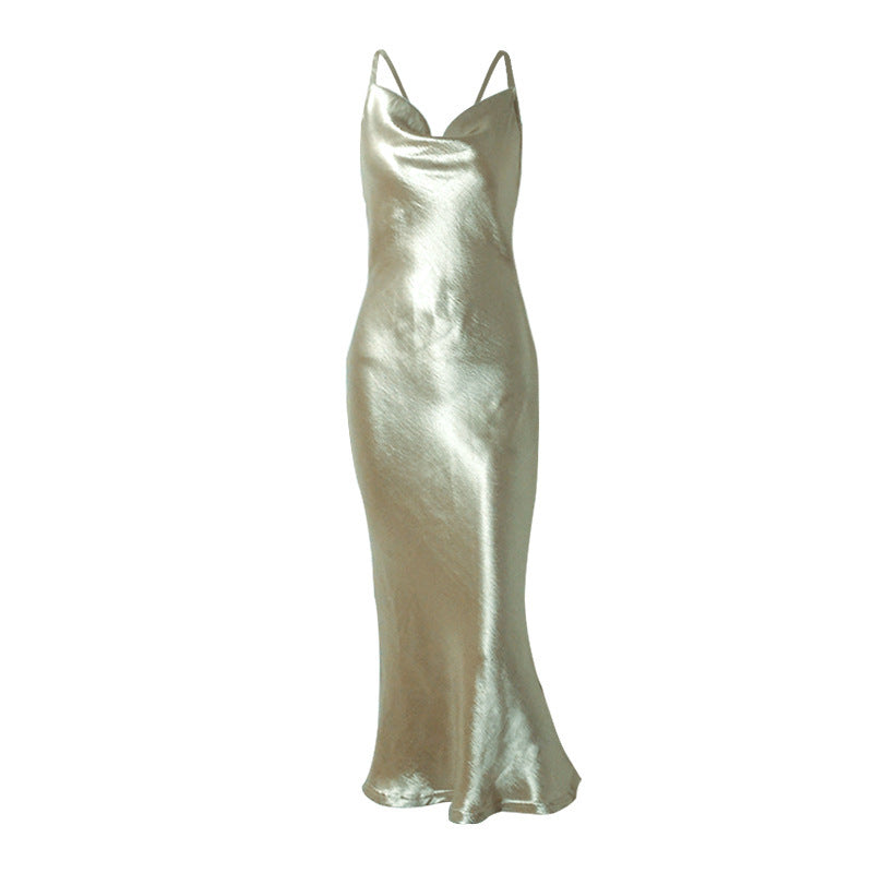 Luxurious Satin Slip Maxi Dress | Elegant Cowl Neck Gown (Available in Multiple Colors) Satin dress