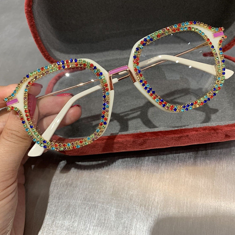 Luxury Diamond Cut Square Frame Glasses Diamond sunglasses