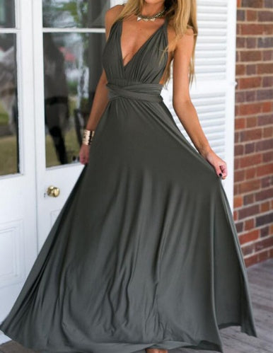 Sexy Long Party Dress Club Floor-Length Summer Backless Bandage Maxi Dress Multiway Bridesmaids Boho Women's