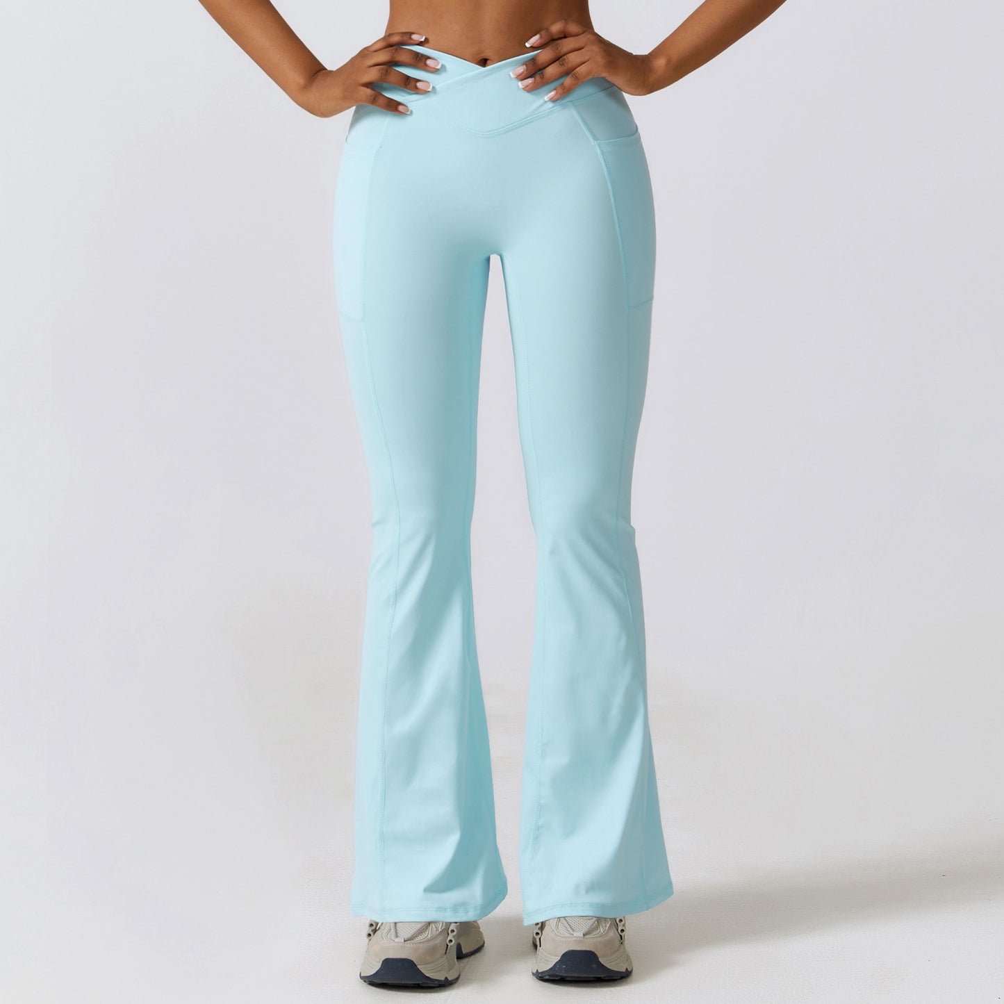 Sculpt & Flow Crossover Flared Leggings – High-Waist V-Cut Comfort Wide Pants Hip Lifting Yoga Bell-bottom Pants Sports