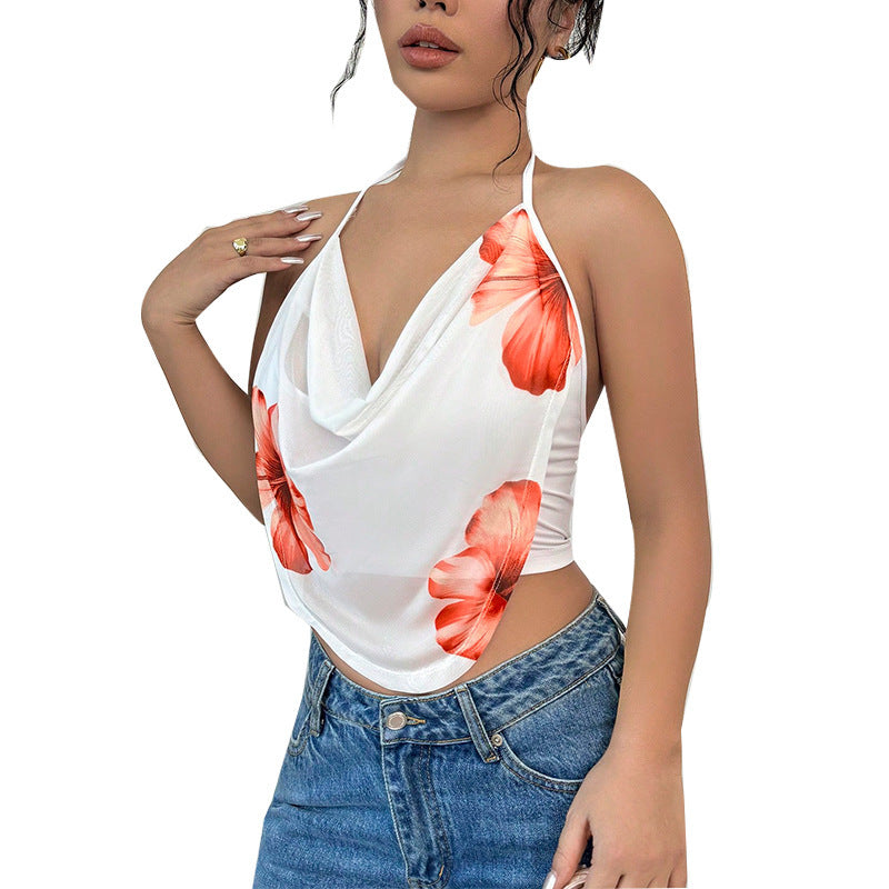 Top Vacation Style Hot Girl Camisole Halter For Women's