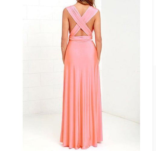 Sexy Long Party Dress Club Floor-Length Summer Backless Bandage Maxi Dress Multiway Bridesmaids Boho Women's
