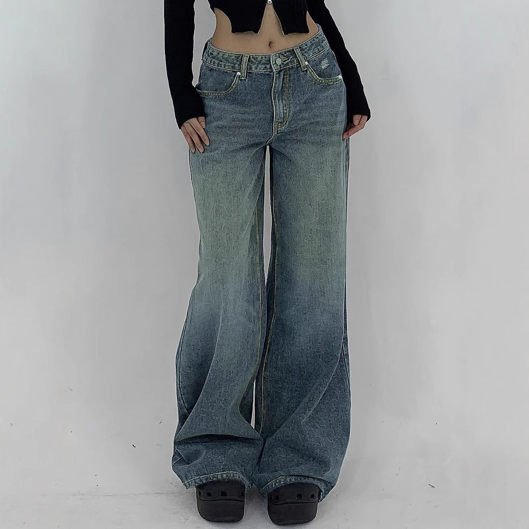 American Wide Leg Super Long Mop Jeans