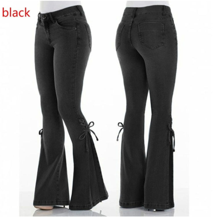 Boho Chic Flare Jeans with Side Ties
