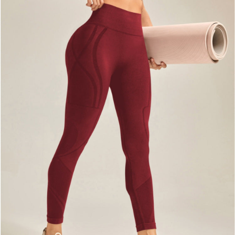 Seamless Sculpt Yoga Leggings Women's Fashion Fitness Yoga Ninth Pants