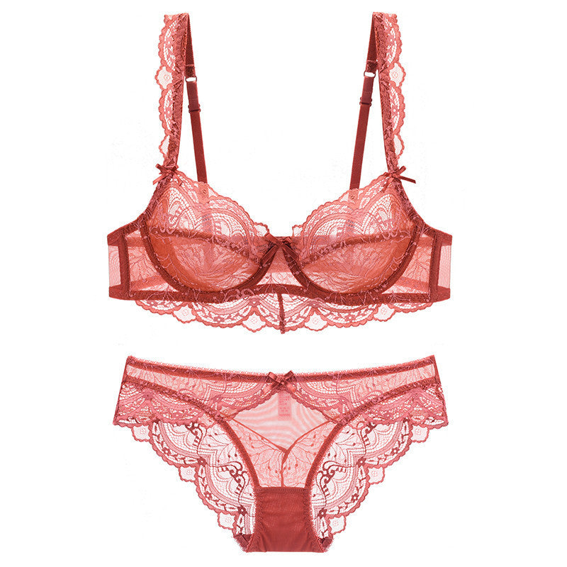 Elegant Lace Bra & Panty Lingerie Set French White Lace Bra Set