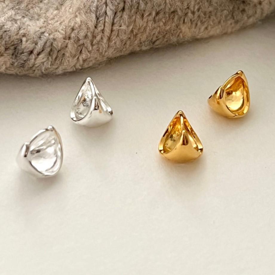 Minimalist Teardrop Stud Earrings Sterling Silver Oval Earring Personality