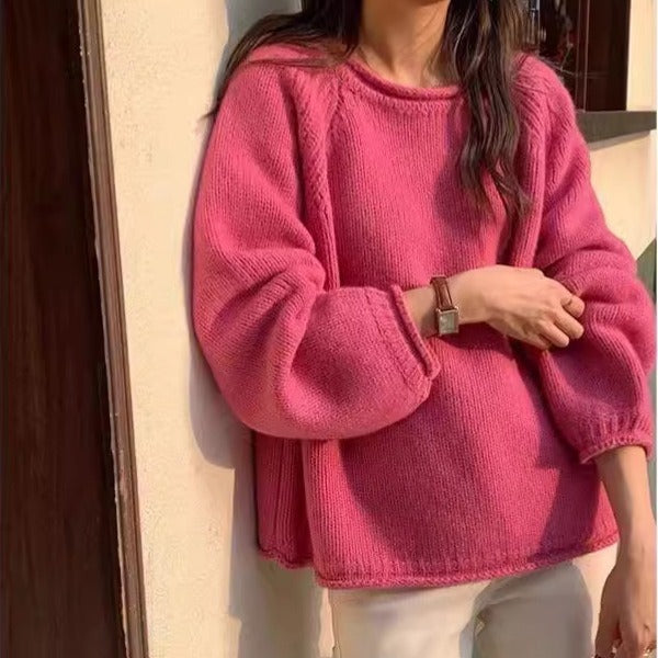 Cloud Knit™ Balloon Sleeve Pullover – Ultra Soft & Chic Comfort New Korean Style Gentle Pullover Top