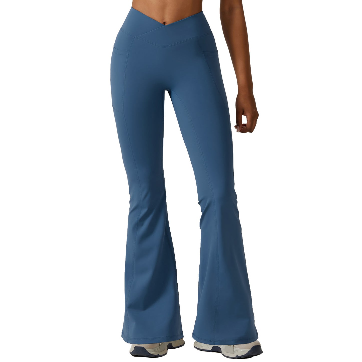 Sculpt & Flow Crossover Flared Leggings – High-Waist V-Cut Comfort Wide Pants Hip Lifting Yoga Bell-bottom Pants Sports