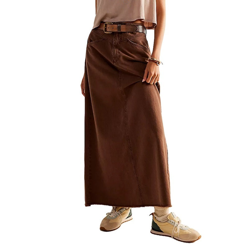 Loose Straight Casual Denim Skirt Women's