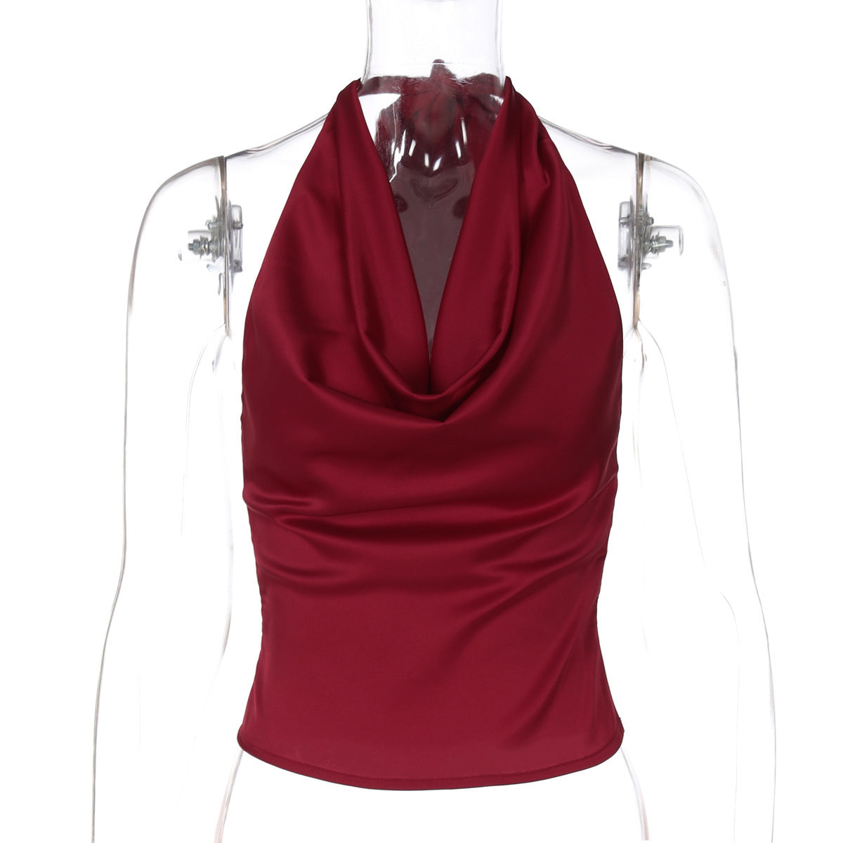 Halter Backless Tank Vest Fashion Solid Color Slim Fit Tied Tube Top For Women's
