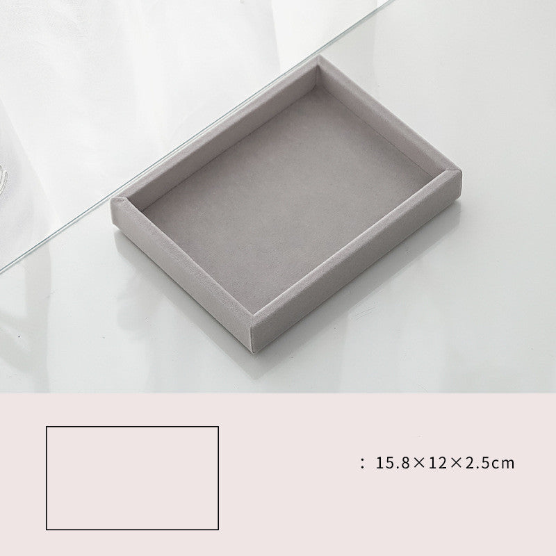 Home Large Capacity Flannel Jewelry Box With Earrings Nails Hand Accessories