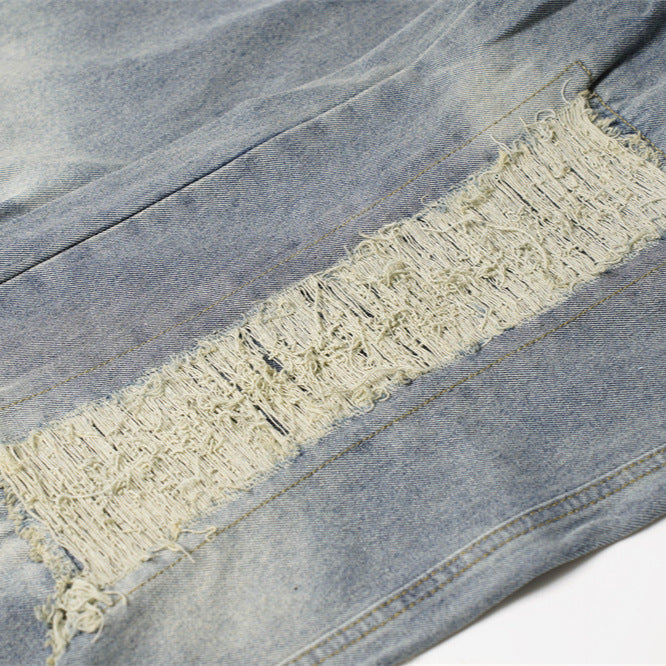 Shred Zone Jeans – Distressed Denim, Max Attitude, Street-Ready Niche Loose Men And Women Bootcut Jeans