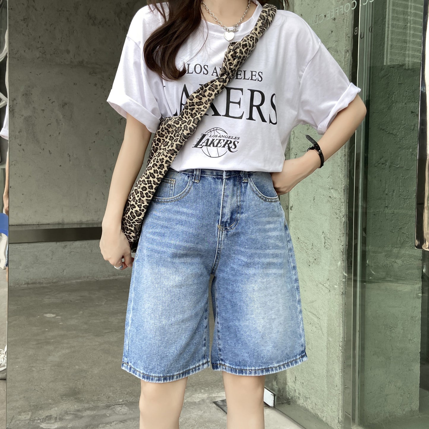 Retro High Waist Denim Jeans Shorts For Women's