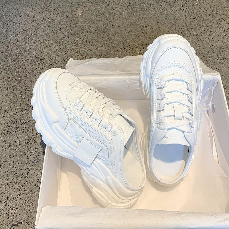 Sponge Cake Thick Bottom Lazy White Women Shoes Ins Dad Shoe Trend