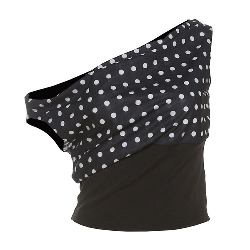 Retro One-shoulder Navel-exposed Waist-controlled Top