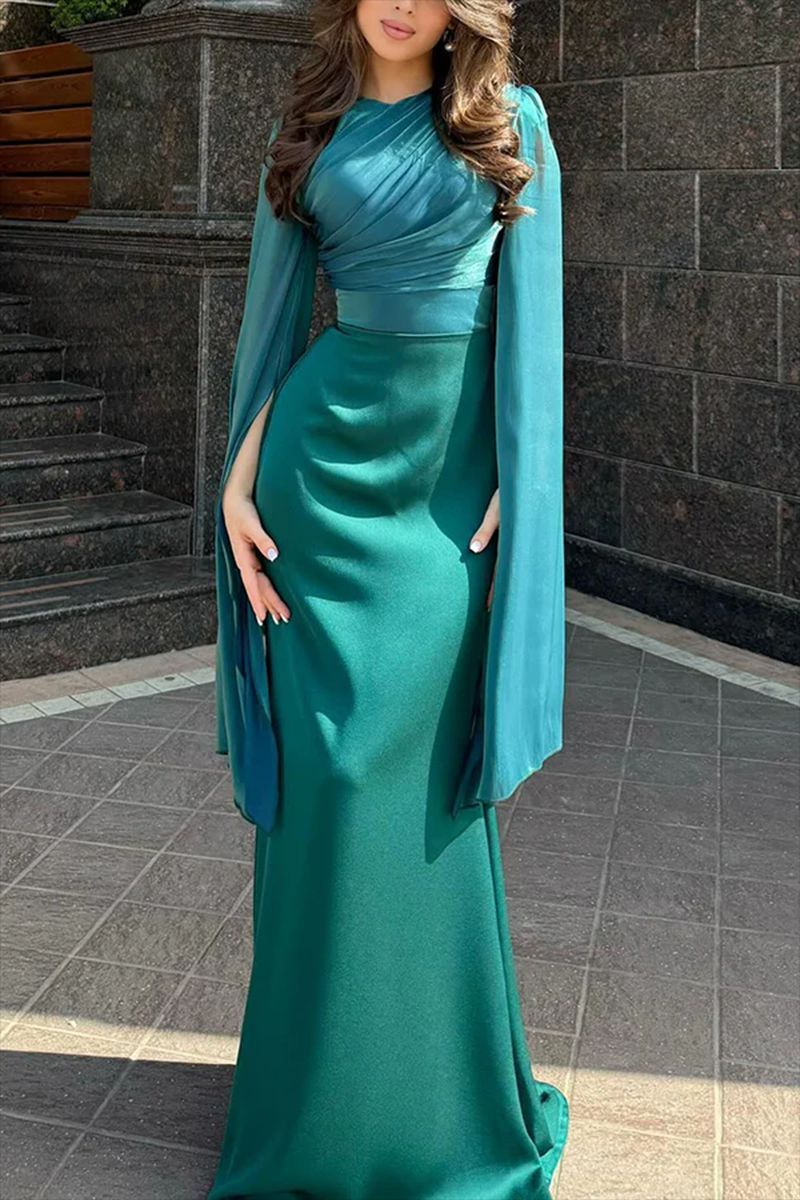 Fashion Temperament Crew Neck Slim Fit Dress For Women's