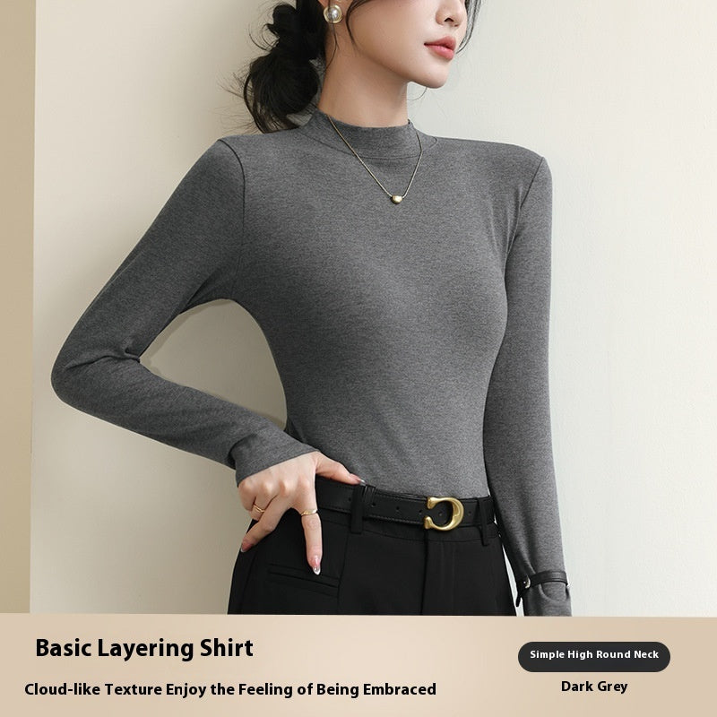 Half Turtleneck Bottoming T-Shirt Women's Autumn And Winter New Western Style