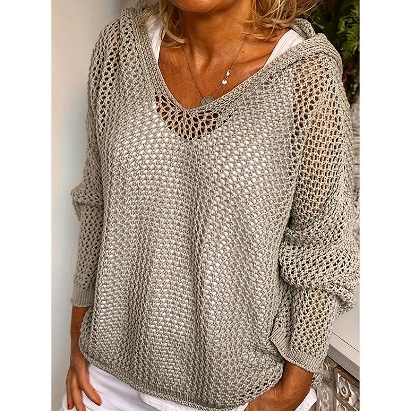 Fall Hoodies Sweater Knit V Neck Tops Casual Long Sleeve Pullover Shirts Women