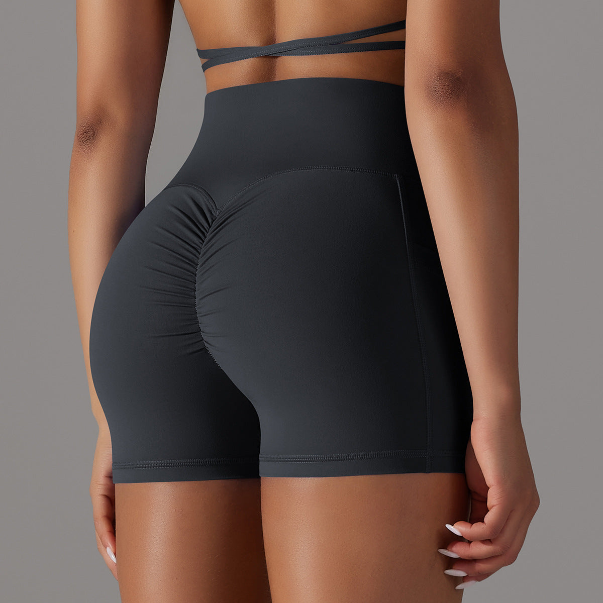 Sculpted Scrunch Shorts – Curve-Enhancing Fit with Pockets Yoga Shorts With Phone Pocket Design Fitness Sports Pants For Women Clothing
