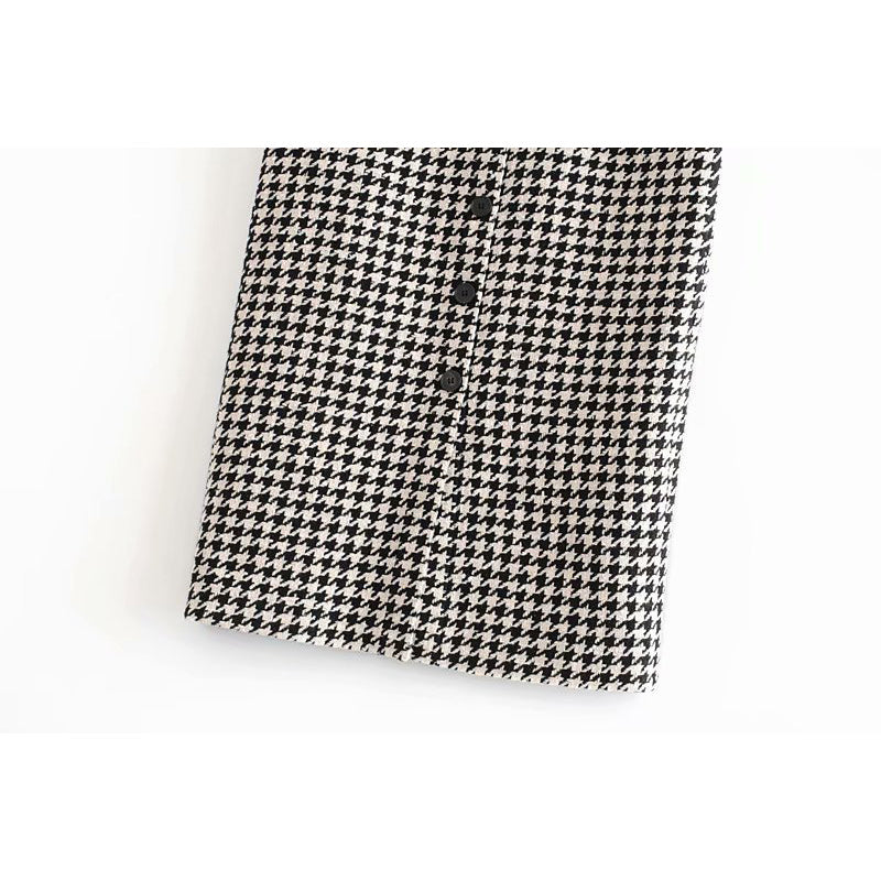 Houndstooth skirt and hip skirt