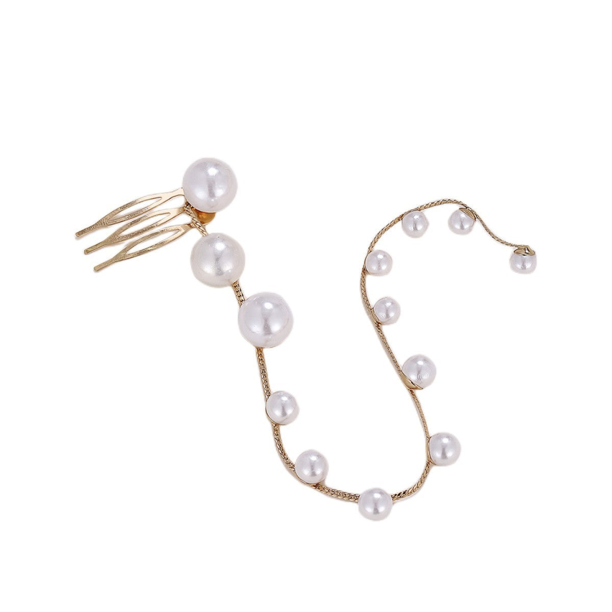 Long Draped Pearl & Rhinestone Hair Chain / Hair Vine Braided Chain Hair Accessories Wholesale Serpentine Accessories