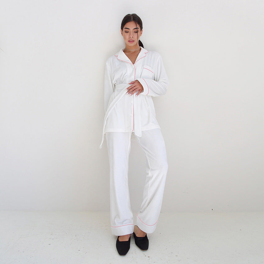 Comfortable & Smooth Silky Sleepwear Ensemble Women's Fashion French Pajamas