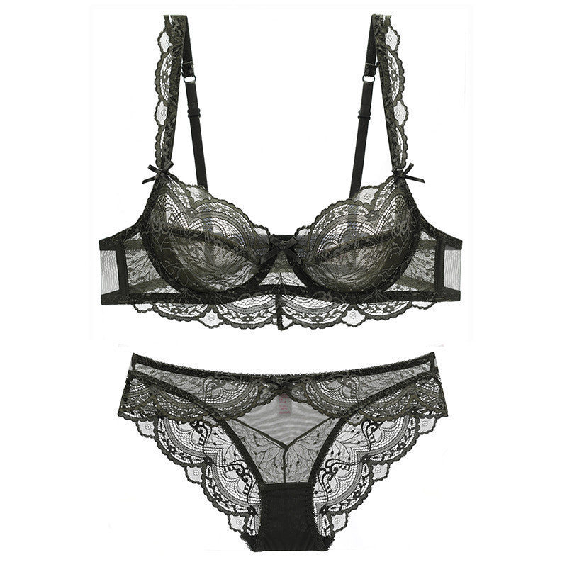 Elegant Lace Bra & Panty Lingerie Set French White Lace Bra Set