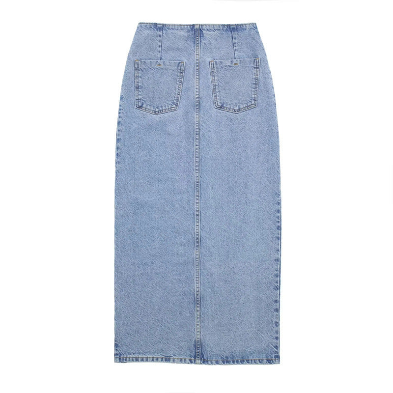 Spring And Summer New Women's Clothing Short Denim Jacket Coat Mid-length Dress Set