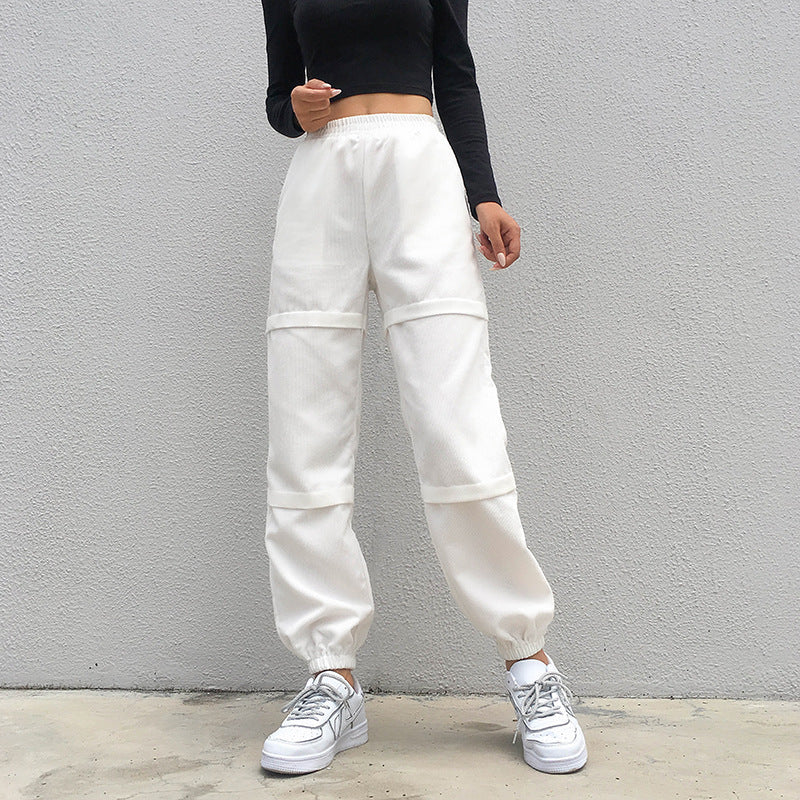 Cloud Core Joggers – Minimal White Streetwear Vibe Corduroy pants