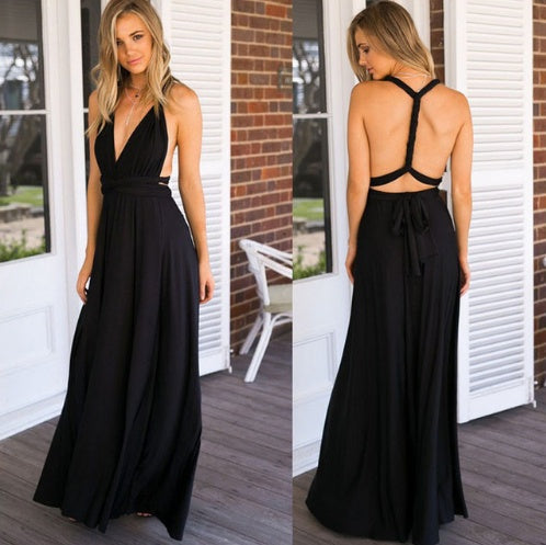 Sexy Long Party Dress Club Floor-Length Summer Backless Bandage Maxi Dress Multiway Bridesmaids Boho Women's