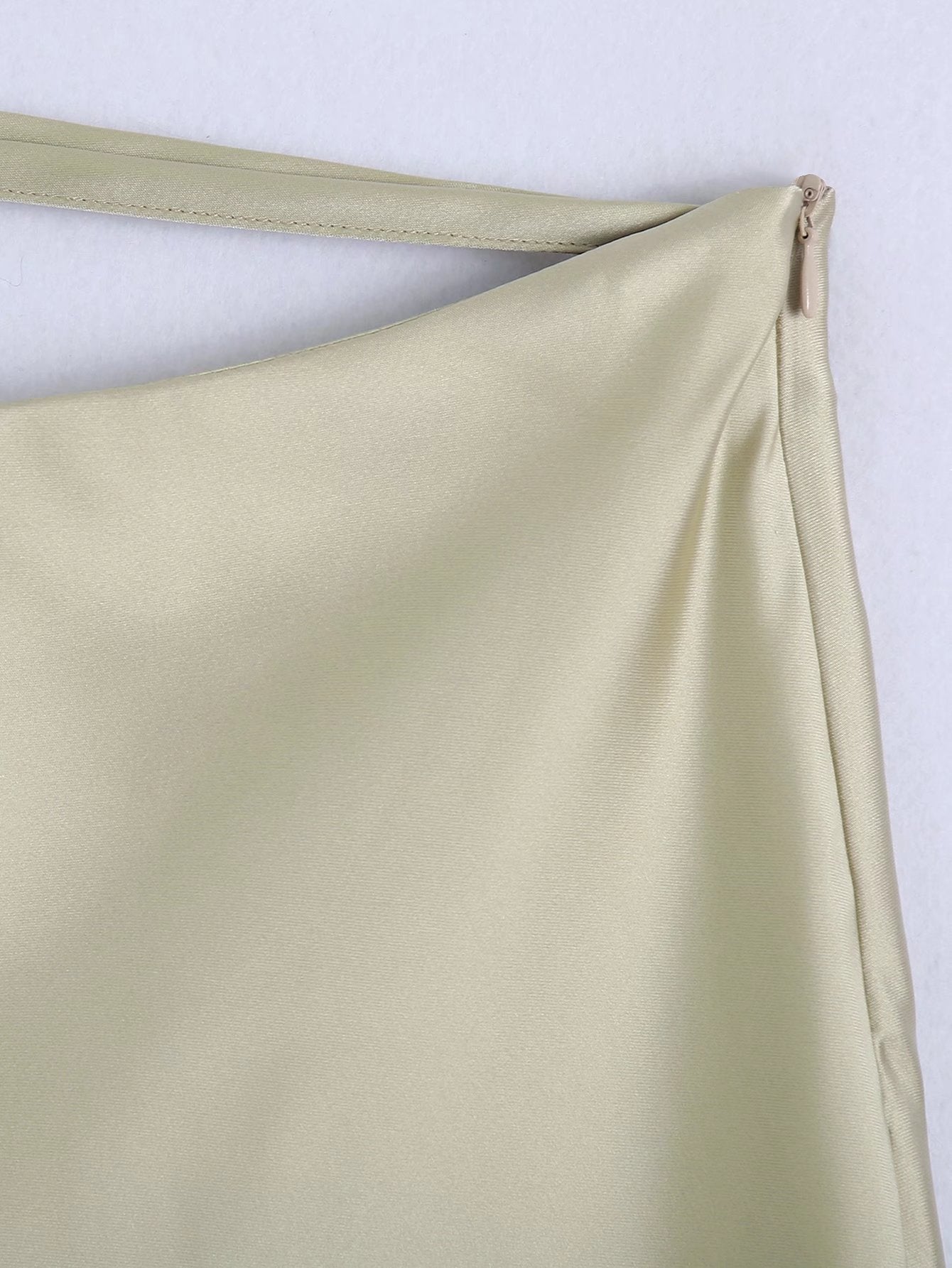 High Waisted Silk Satin Midi Skirt