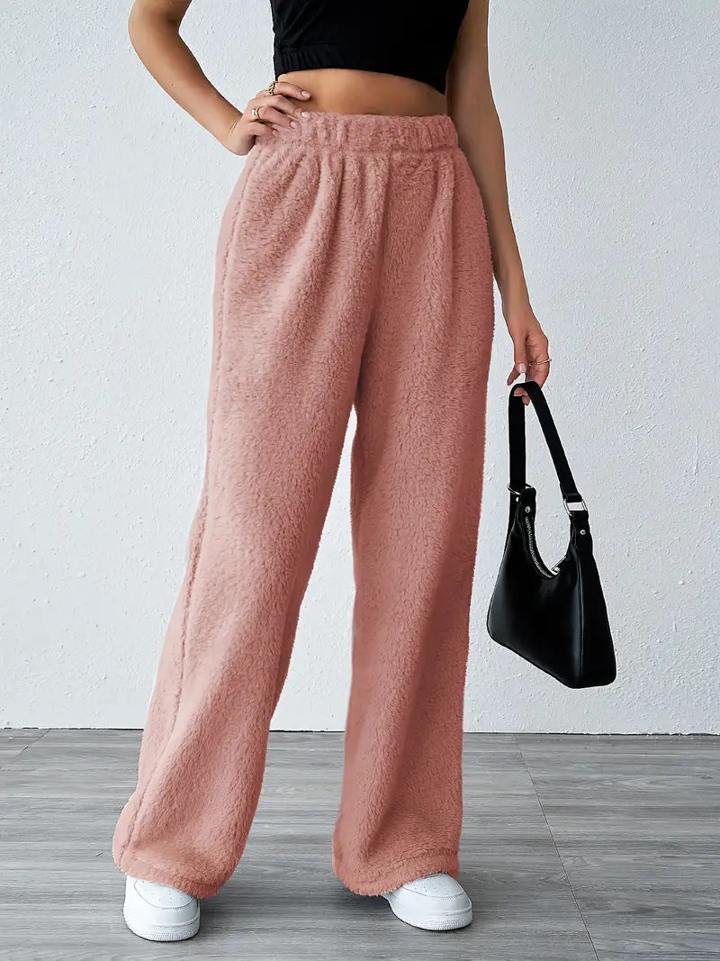 Autumn And Winter Solid Color Fashion Plush Casual Pants