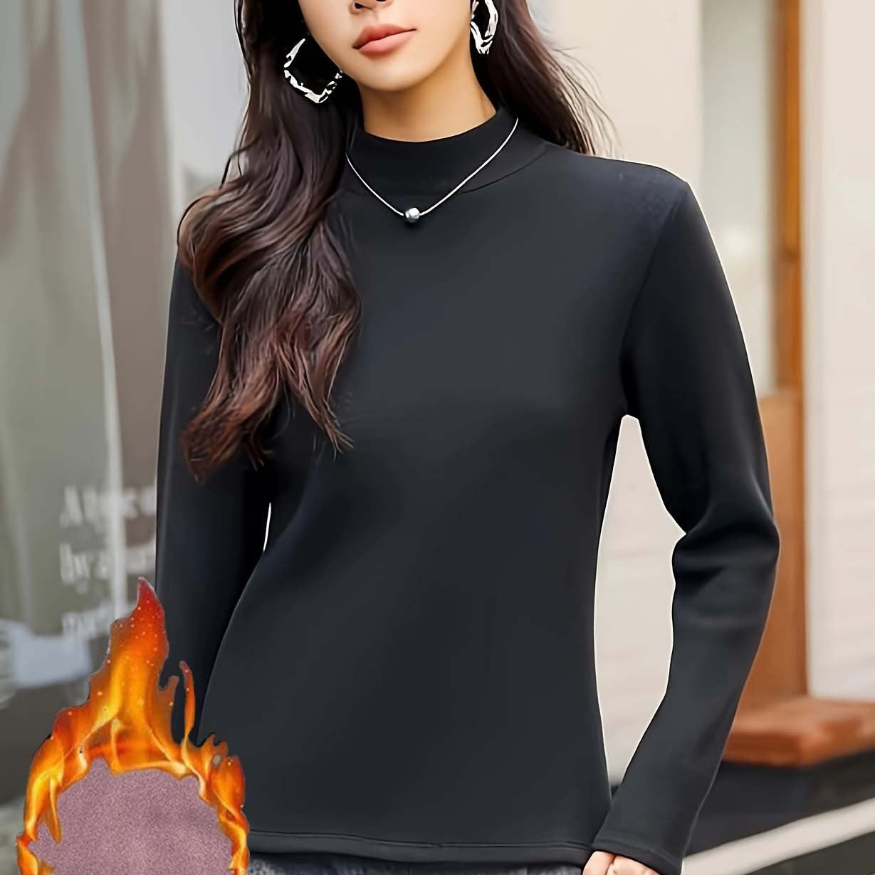 Clothing Turtle Neck Thermal Underwear T-Shirt Women's