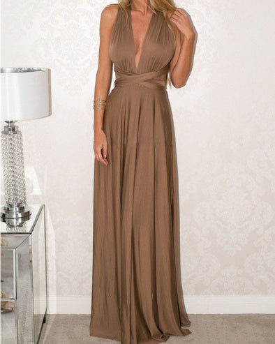 Sexy Long Party Dress Club Floor-Length Summer Backless Bandage Maxi Dress Multiway Bridesmaids Boho Women's