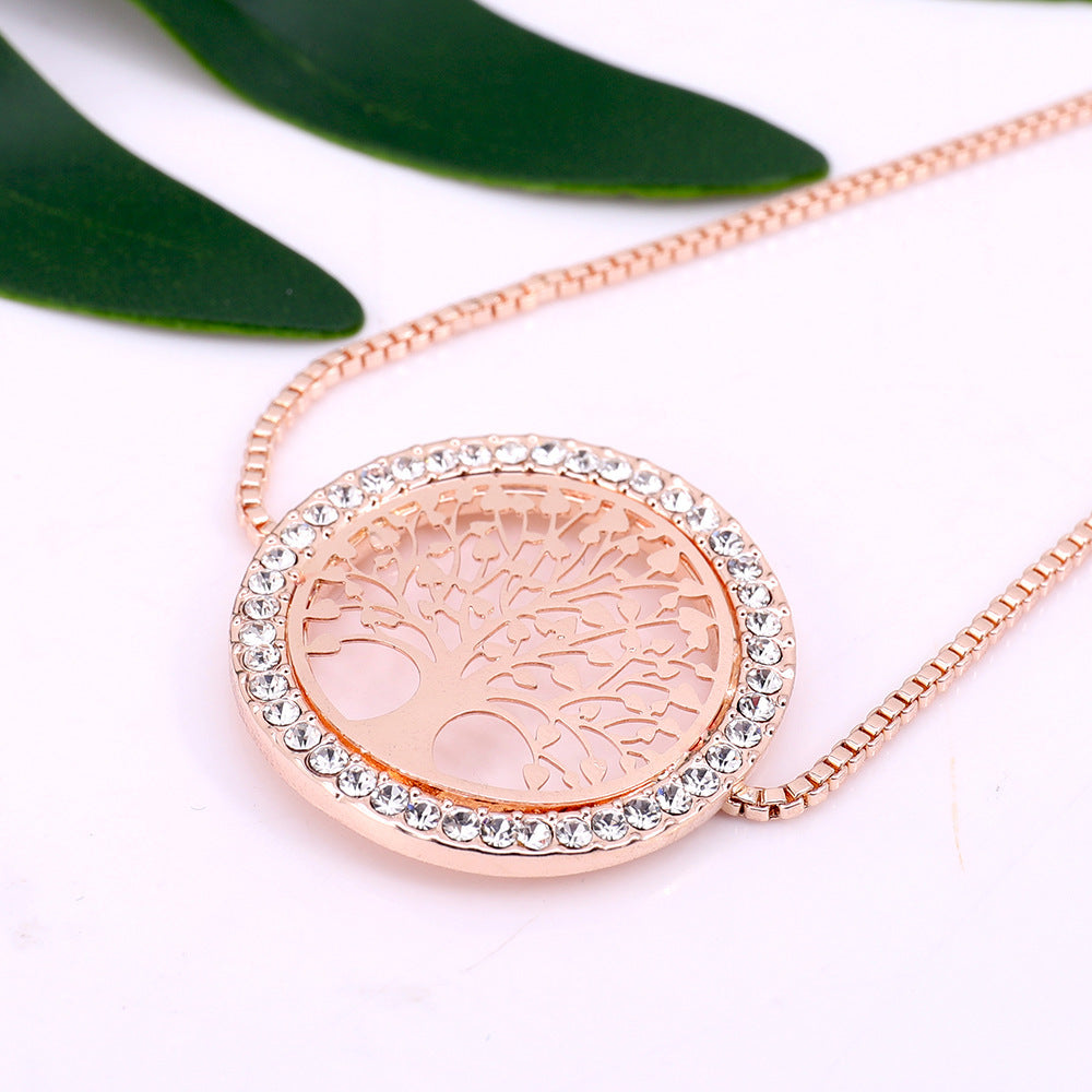 Sparkling Crystal Tree Charm Bracelet New Gold Metal Creativity Lucky Tree Bracelet