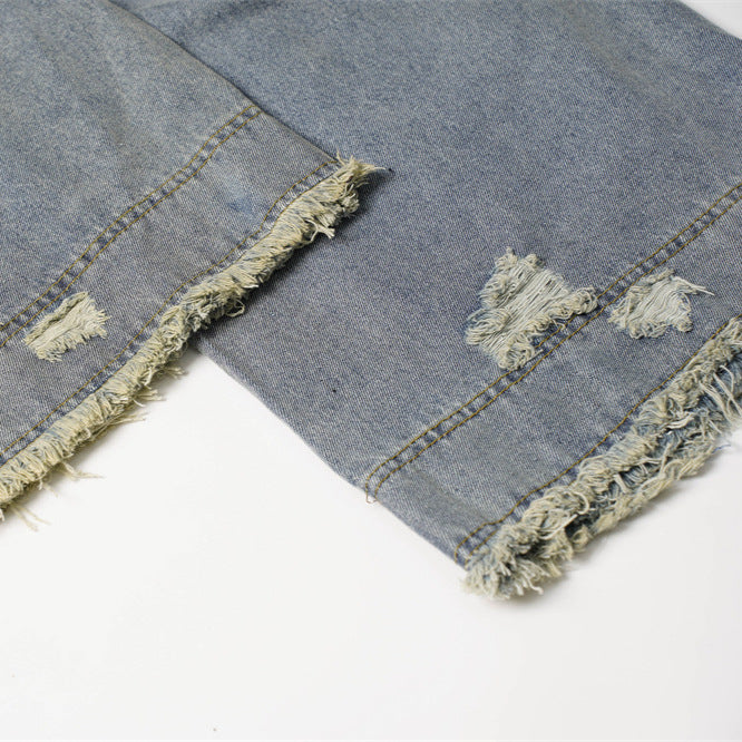 Shred Zone Jeans – Distressed Denim, Max Attitude, Street-Ready Niche Loose Men And Women Bootcut Jeans